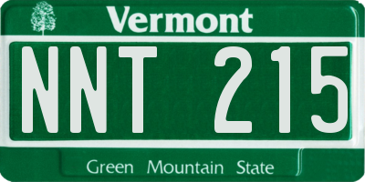 VT license plate NNT215
