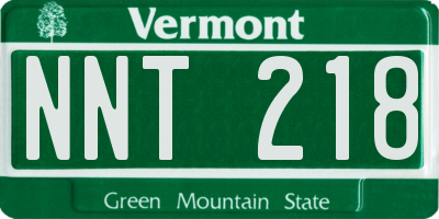 VT license plate NNT218