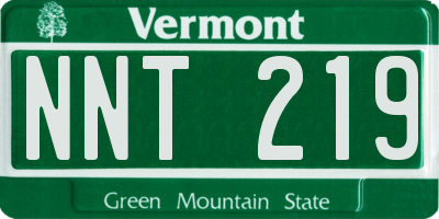 VT license plate NNT219