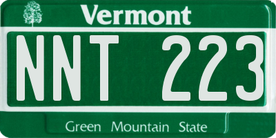 VT license plate NNT223