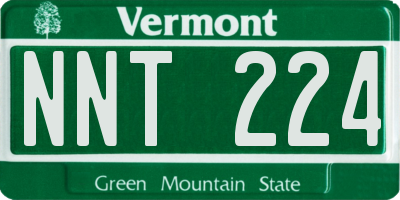 VT license plate NNT224