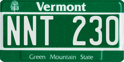 VT license plate NNT230