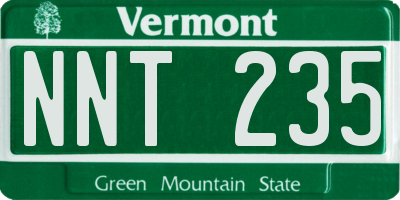 VT license plate NNT235