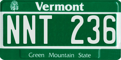 VT license plate NNT236