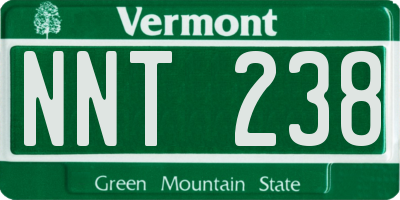 VT license plate NNT238