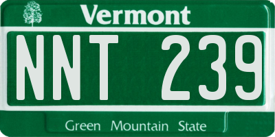 VT license plate NNT239