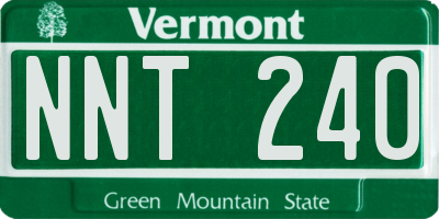 VT license plate NNT240