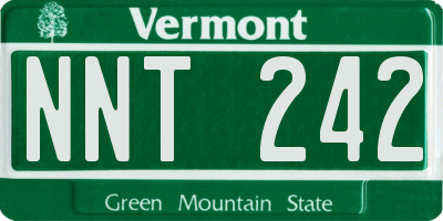VT license plate NNT242