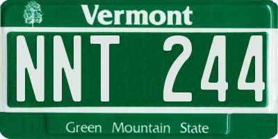 VT license plate NNT244