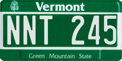 VT license plate NNT245