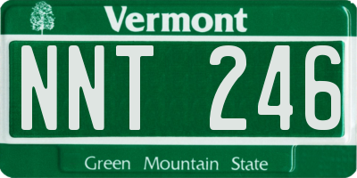 VT license plate NNT246