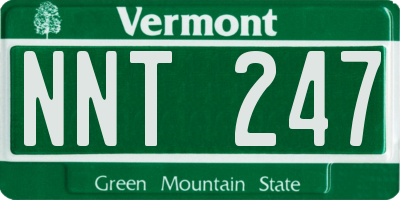 VT license plate NNT247