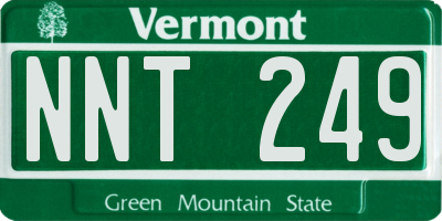 VT license plate NNT249