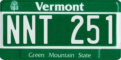 VT license plate NNT251