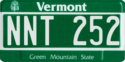 VT license plate NNT252