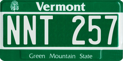 VT license plate NNT257