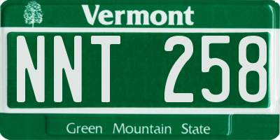 VT license plate NNT258