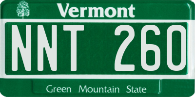VT license plate NNT260