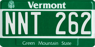 VT license plate NNT262