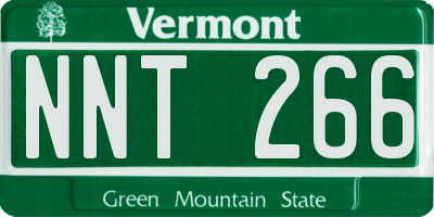 VT license plate NNT266
