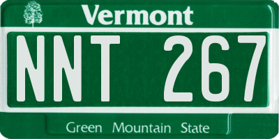 VT license plate NNT267
