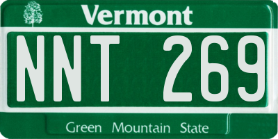 VT license plate NNT269