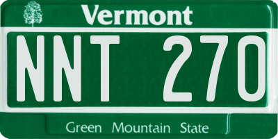 VT license plate NNT270