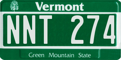 VT license plate NNT274