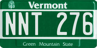 VT license plate NNT276