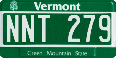 VT license plate NNT279