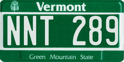 VT license plate NNT289