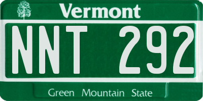 VT license plate NNT292