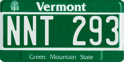VT license plate NNT293