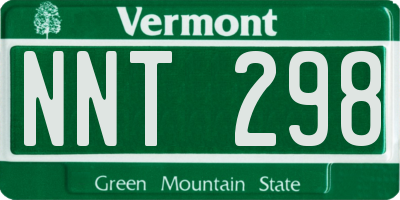 VT license plate NNT298