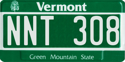 VT license plate NNT308