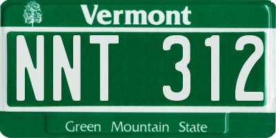 VT license plate NNT312