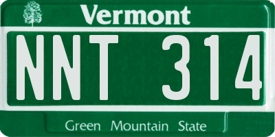 VT license plate NNT314