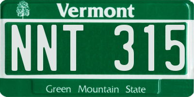 VT license plate NNT315