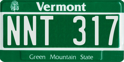 VT license plate NNT317