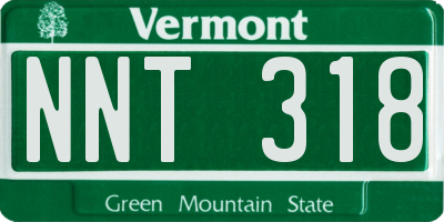 VT license plate NNT318