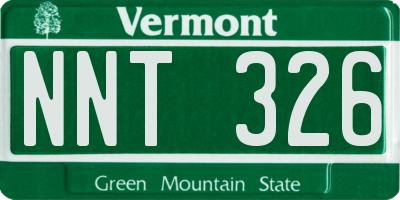 VT license plate NNT326
