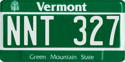 VT license plate NNT327