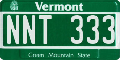 VT license plate NNT333