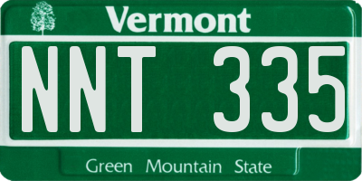 VT license plate NNT335