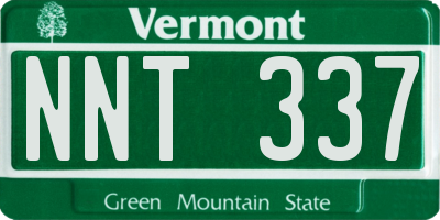 VT license plate NNT337