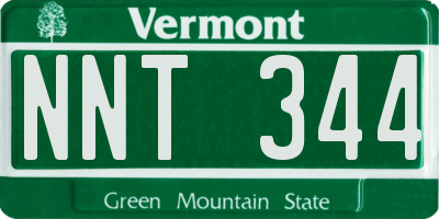VT license plate NNT344