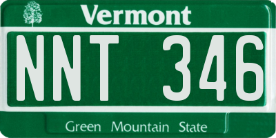VT license plate NNT346