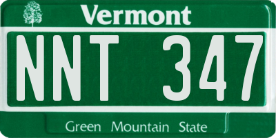 VT license plate NNT347