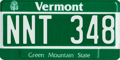 VT license plate NNT348
