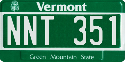 VT license plate NNT351